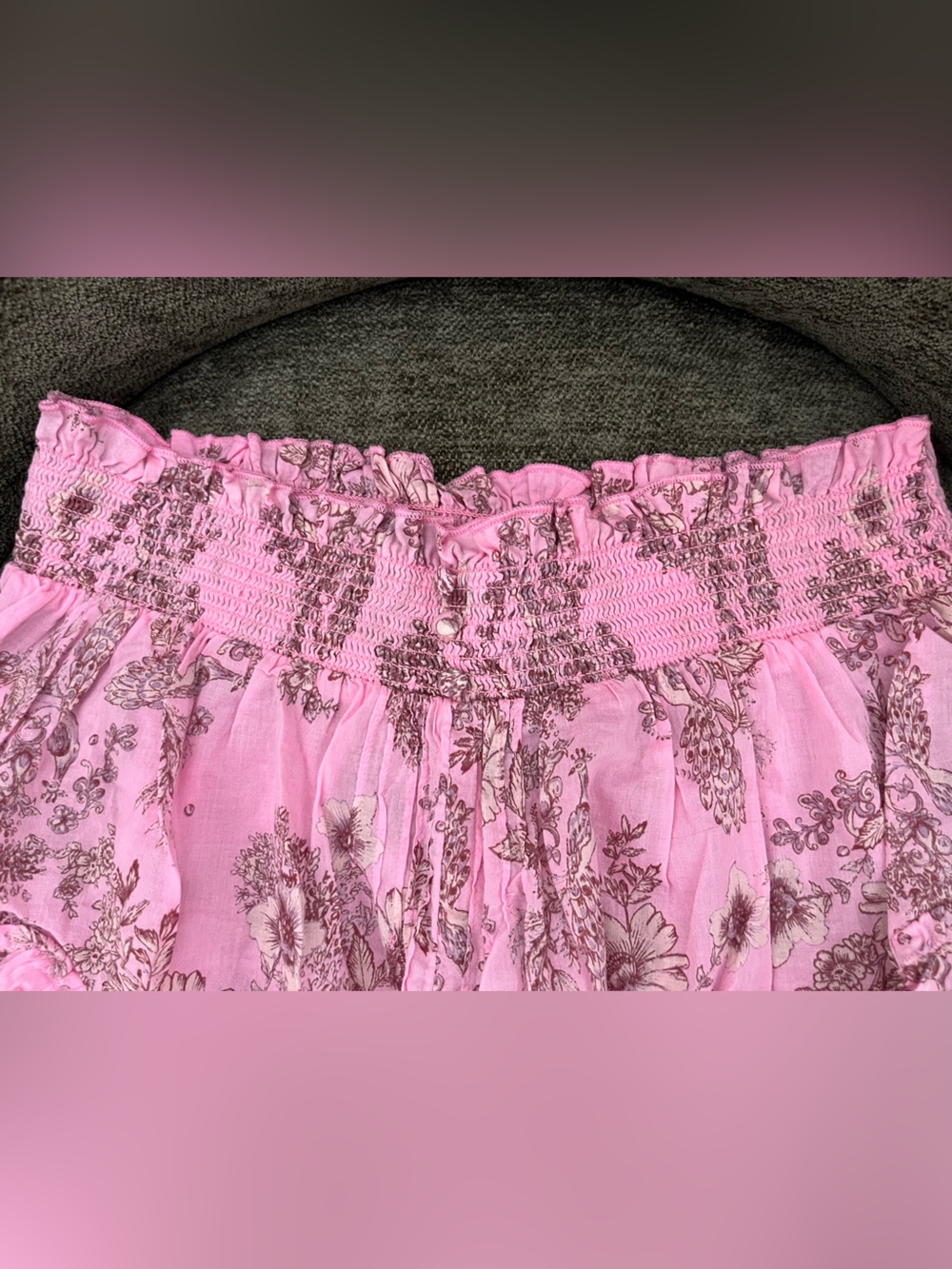 Free People Pink Floral Ruffle beach shorts small - Picture 7 of 7